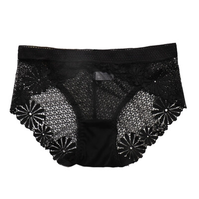 

Ladies underwear Sexy Lace Free Size Transparent Lingerie Briefs Female Seamless Tempting Pretty Briefs Mid Waist Intimates 2019