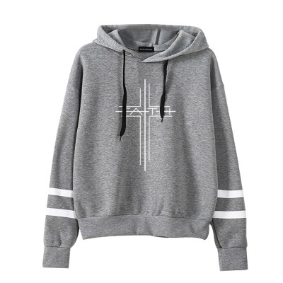 

New Women Printed Sweatshirt Faith Cross Graphic Pullover Hoodie Loose Casual Hooded Female Hoodie