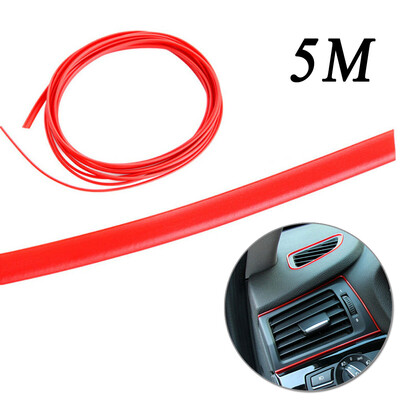 

Car Interior Decorative Red Edge Gap Door Panel Moulding Strip Universal 5 Meter