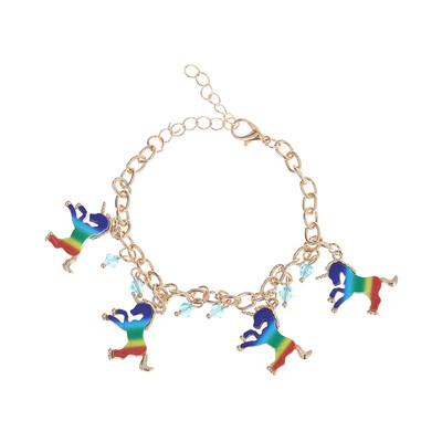 

Cute Unicorn Bracelet Handmade Rainbow Unicorn Sparkly Charm Bracelet Infinity Love Charm Bangles Best Gift for Girls&Womens
