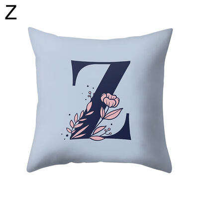 

Modern Capital Letter Flower Pillow Case Waist Throw Cushion Cover Home Decor