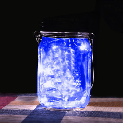 

Gobestart LED Fairy Light Solar Powered For Mason Jar Lid Insert Changing Garden Decor
