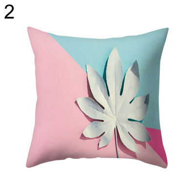 

Leaves Color Block Pillow Cover Cushion Case Home Car Sofa Bedroom Hotel Decor