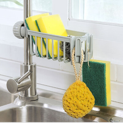 

Toponeto Kitchen Sink Faucet Sponge Soap Cloth Drain Rack Storage Organizer Holder Shelf