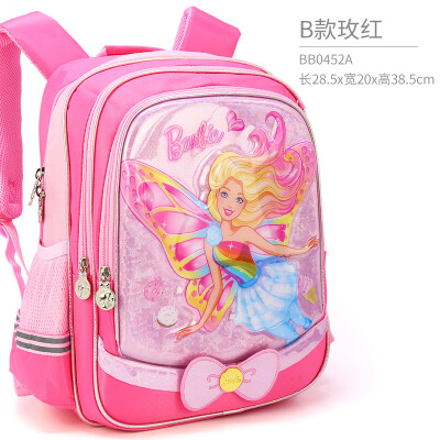 

Barbie schoolbags 1-4 grade childrens ridged children burden shoulder bag girls cute cartoon backpack BB0452A rose red code