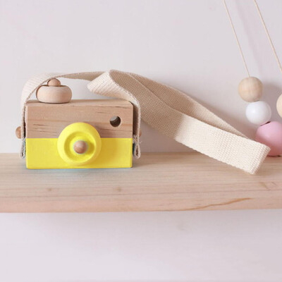 

Gobestart Wooden Toy Camera Kids Creative Neck Hanging Rope Toy Photography Prop Gift