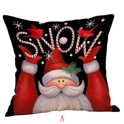 

〖Follure〗Happy Christmas Pillow Cases Linen Sofa Cushion Cover Home Decor Pillow Case