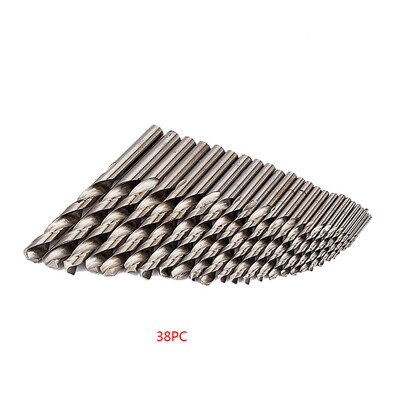 

38PCSSet Twist HSS High Speed Steel Drill Kit 1mm-13mm Metric Drill Bit Tool Kit Woodworking Wood Tool