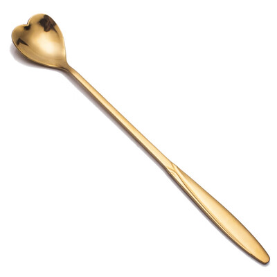 

Gold-Plated Cutlery Long Handle Flower Spoon Stainless Steel Flower Spoon Coffee Spoon