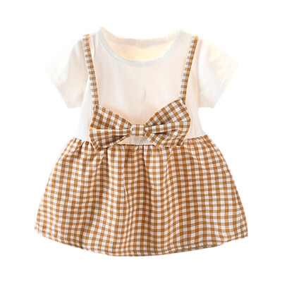 

Princess Baby Girl Dress Party Birthday Dress Baptism Vestido Infantil Bow Plaid Tulle Party Dresses Newborn Clothes 1-4 Years