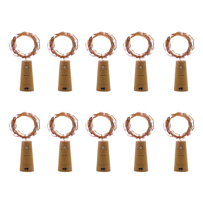 

Gobestart 10Pcs Cork Shaped LED Night Light Starry Light Wine Bottle Lamp For Party Decor