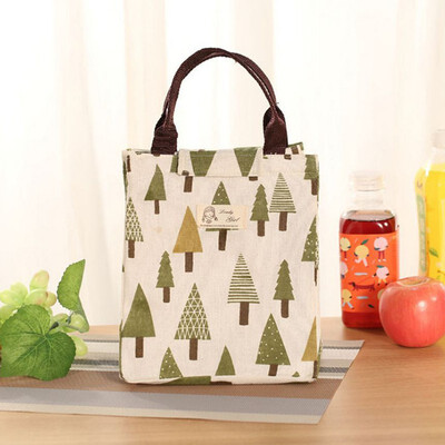 

Portable Insulated Thermal Cooler Lunch Box Christmas Patterns Carry Tote Storage Bag Picnic Case