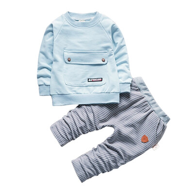 

2pcsSuit Baby Boy Kids Child Autumn Hoodie Pants Trousers Long Sleeve Solid Soft Cotton Casual Outfits Children Boy Set
