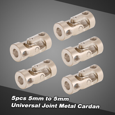

5pcs Stainless Steel 5 to 5mm Full Metal Universal Joint Cardan Couplings for RC Car&Boat D90 SCX10 RC4WD