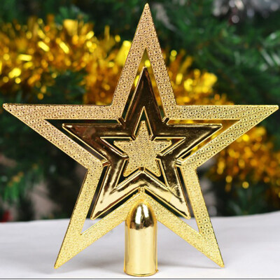 

Outdoor Home Decor Merry Christmas Ornaments Tree Topper Glitter Star Decoration