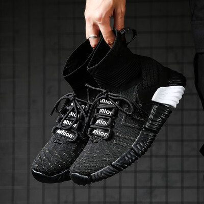 

FAN PAO high top sock mesh breathable comfortable running walking jogging sport shoes for men boy fashion casual sneakers