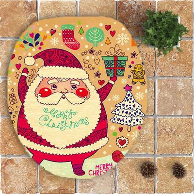 

Tailored 3PCS Christmas Bathroom Non-Slip Pedestal Rug Lid Toilet Cover Bath Mat Set