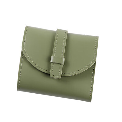 

Fashion Tri-fold Purse Card Cash Holder Solid Color Women Faux Leather Wallet