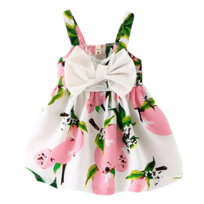 

Summer Baby Girls Dress Infant Floral Bow Sleeveless Toddler Girls Birthday Party Dresses Baby Clothing Vestido Infantil