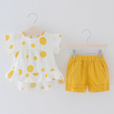 

Summer Baby Girls Sets Cotton Dot Printed Short Sleeve T-shirt Round Collar Casual Tops Shorts 2pcs 0-24M Newborn Baby Clothes
