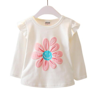 

Autumn Baby Girl T-Shirts Tees Long Sleeve Floral Pattern T-Shirts Kids Tops Casual Blouse Clothing