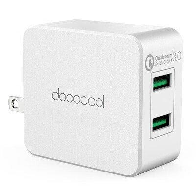 

dodocool 36W Quick Charge 30 2-Port USB Wall Charger Power Adapter with Foldable US Plug White