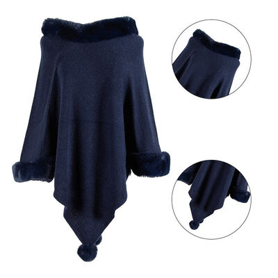 

Shawl Cloak Sweater Female Fur Collar Solid Color Hair Ball Sweater Princess Wind Simple Wild Autumn New Fashion Elegant