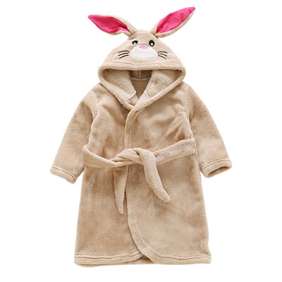 

Kids Toddler Hooded Robe Cartoon Bathrobe Baby Robe Pajamas Boys Girls Flannel Sleepwear Autumn Winter1- 7Y