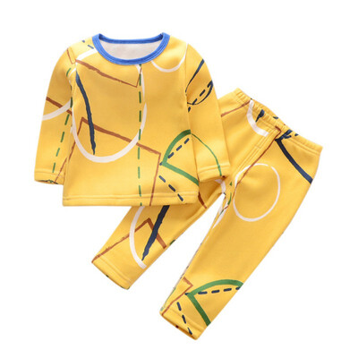 

Baby Underwear Set Childrens Winter Plus Velvet Clothes Set Autumn New Kids Pajamas Set For Boys Girls 0-4Y