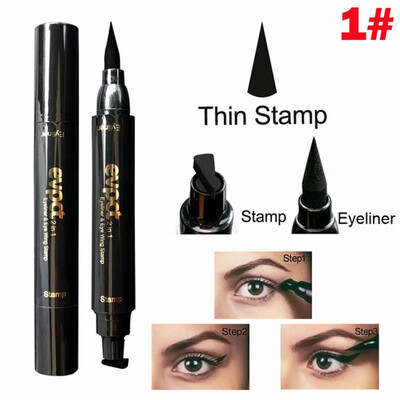 

New Sexy Waterproof Double Head Black wing shape Eyeliner Seal Eyeliner Stamp Pencil Cat Eye Cosmetic Makeup Tool Maquiagem