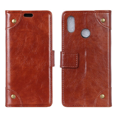 

MOONCASE Millet Mi A2 Lite Red Rice 6 Pro Copper Buckle Napa Leather Case - Brown