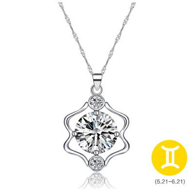 

Constellations Necklace Rhinestone Pendant With Zircon Crystal Diamond Necklace Gift For Women Girls Style