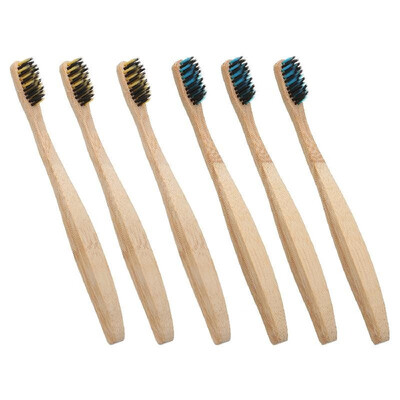 

Bamboo Toothbrush with Dense Bristles for Adults Daily & Travel Manual Toothbrushes Set Oral Care