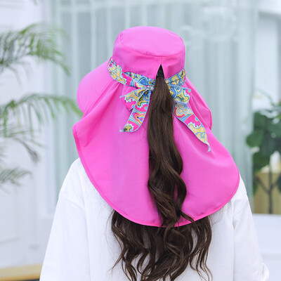 

Sun hat women spring summer beach hat sun hat cap cover face big along the bike can fold empty top sun hat