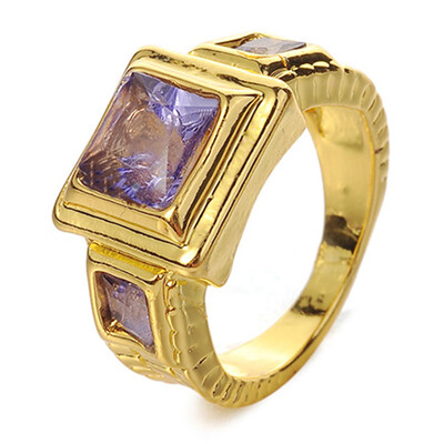 

Square Shape Faux Gemstone Birthday Band Fashion Ring