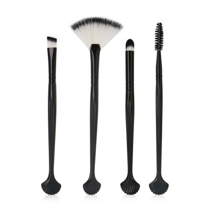 

4 Pcs Shell End Synthetic Hair Eye Shadow Eyebrow Lip Gloss Highlight Blending Make Up Brush Professional Beauty