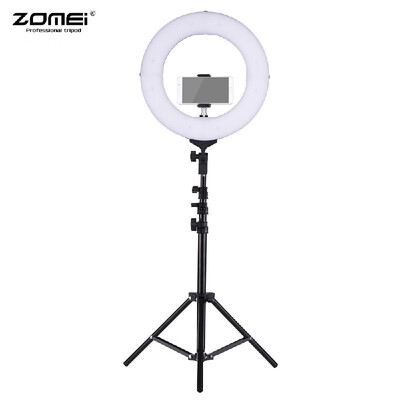 

ZOMEI 14 Inch 2700-5500K Bi-color Dimmable Ring Video Light LED Fill Light CRI 90 with Mini Ball Head Phone Holder Carrying Bag L