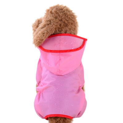 

New Arrival Pet Dog Raincoat Puppy Candy Colors Raincoat with Hat Waterproof Teddy Trench Coat