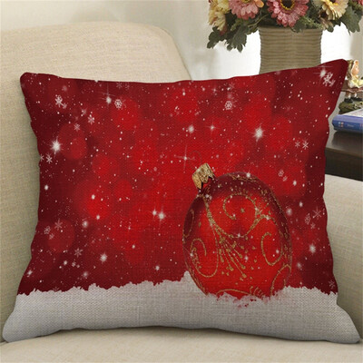 

Gobestart Christmas Print Pillow Case Flax Pillowcase Sofa Car Cushion Cover Home Decor