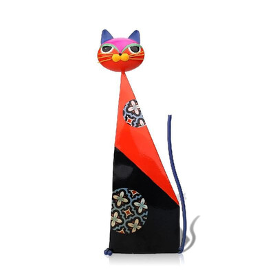 

TOOARTS Metal sculpture Fortune cat sculpture Red Home furnishing articles Handicrafts