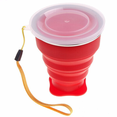 

New Outdoor Fashion Travel Silicone Retractable Folding Cup Telescopic Collapsible Candy Color Cups