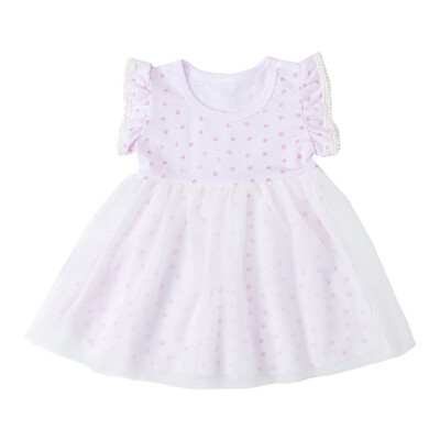

Summer Kids Girls Casual Flare Sleeve Star Print Dress Costume Baby Children Mesh Dresses