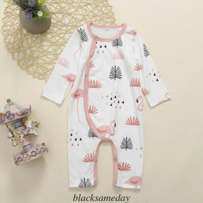 

UK Newborn Baby Boys Girls Cotton Flamingo Romper Pajamas Outfits Night Clothes