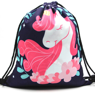 

Unicorn Pattern Drawstring Gym Bag Cute Candy Bag Bundle Pocket Drawstring Storage Bag Best Gifts