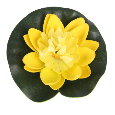 

5PCS Artificial Lotus Water Lily Floating Flowers with Leaves for Home Garden Pond Aquarium Wedding Holiday Party Garden Decor