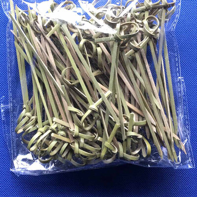

100pcspack Knotted Bamboo Skewers Cocktail Sticks Party Tableware Decor New UK