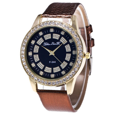 

〖Follure〗Womens New Diamond Quartz Watch Fashion Crocodile Strap