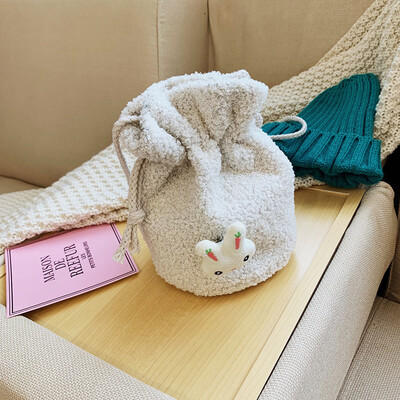 

Tailored Womens Fashion Coin Purse Rabbit Bag Plush Casual String Shoulder Bag