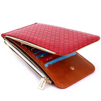 

LKX Womens Wallets&Purses Plaid PU Leather Long Wallet Hasp Phone Bag Money Coin Pocket Card