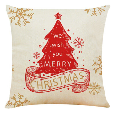 

Christmas Pillow Cover Cotton Linen Pillowcases Christmas Sofa Cushion Cover For Home Bedroom